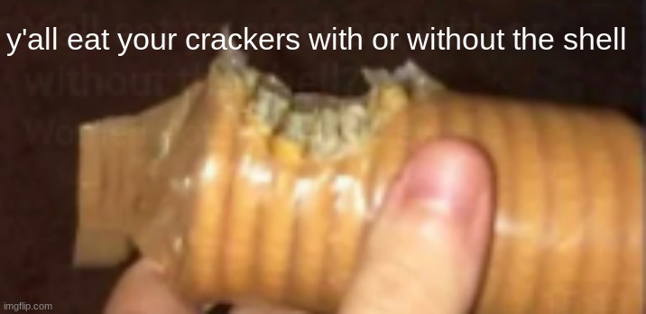 y'all eat your crackers with or without the shell | made w/ Imgflip meme maker