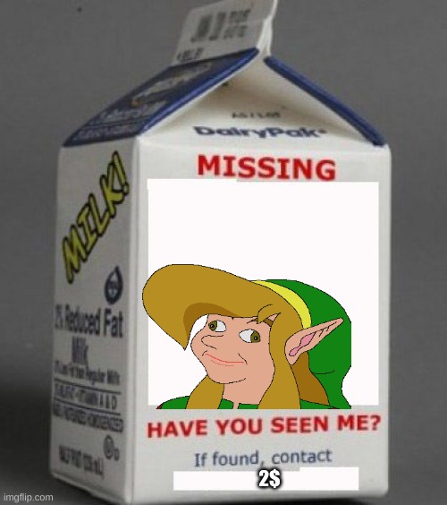 Milk carton | 2$ | image tagged in milk carton | made w/ Imgflip meme maker