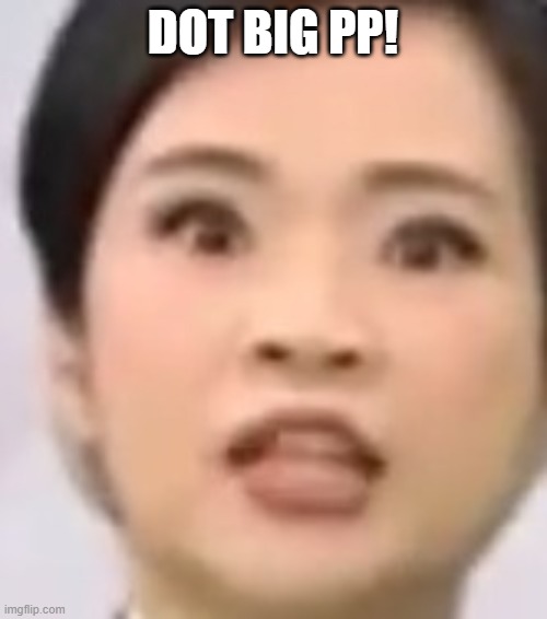 shocked lady | DOT BIG PP! | image tagged in shocked lady | made w/ Imgflip meme maker