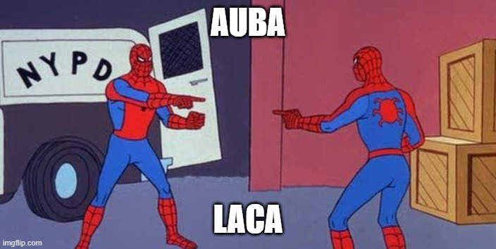 Spider Man Double | AUBA; LACA | image tagged in spider man double | made w/ Imgflip meme maker