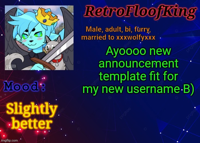 Ayyyyy | Ayoooo new announcement template fit for my new username B); Slightly better | image tagged in retrofloofking official announcement template | made w/ Imgflip meme maker