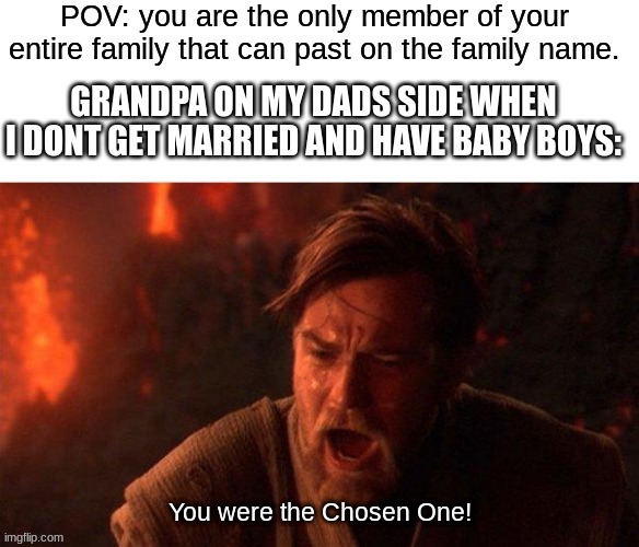 You Were Supposed To Be The Chosen One