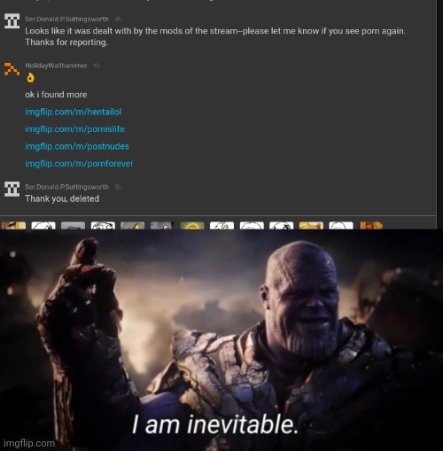 image tagged in i am inevitable | made w/ Imgflip meme maker