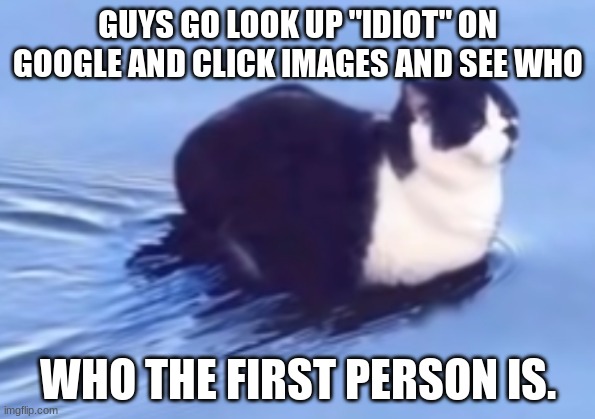 ITS SO FUNNY lmao /srs *in candy crush voice* SWEEt! | GUYS GO LOOK UP "IDIOT" ON GOOGLE AND CLICK IMAGES AND SEE WHO; WHO THE FIRST PERSON IS. | image tagged in he be floatin | made w/ Imgflip meme maker