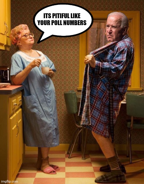 Sexy old folks | ITS PITIFUL LIKE YOUR POLL NUMBERS | image tagged in sexy old folks | made w/ Imgflip meme maker