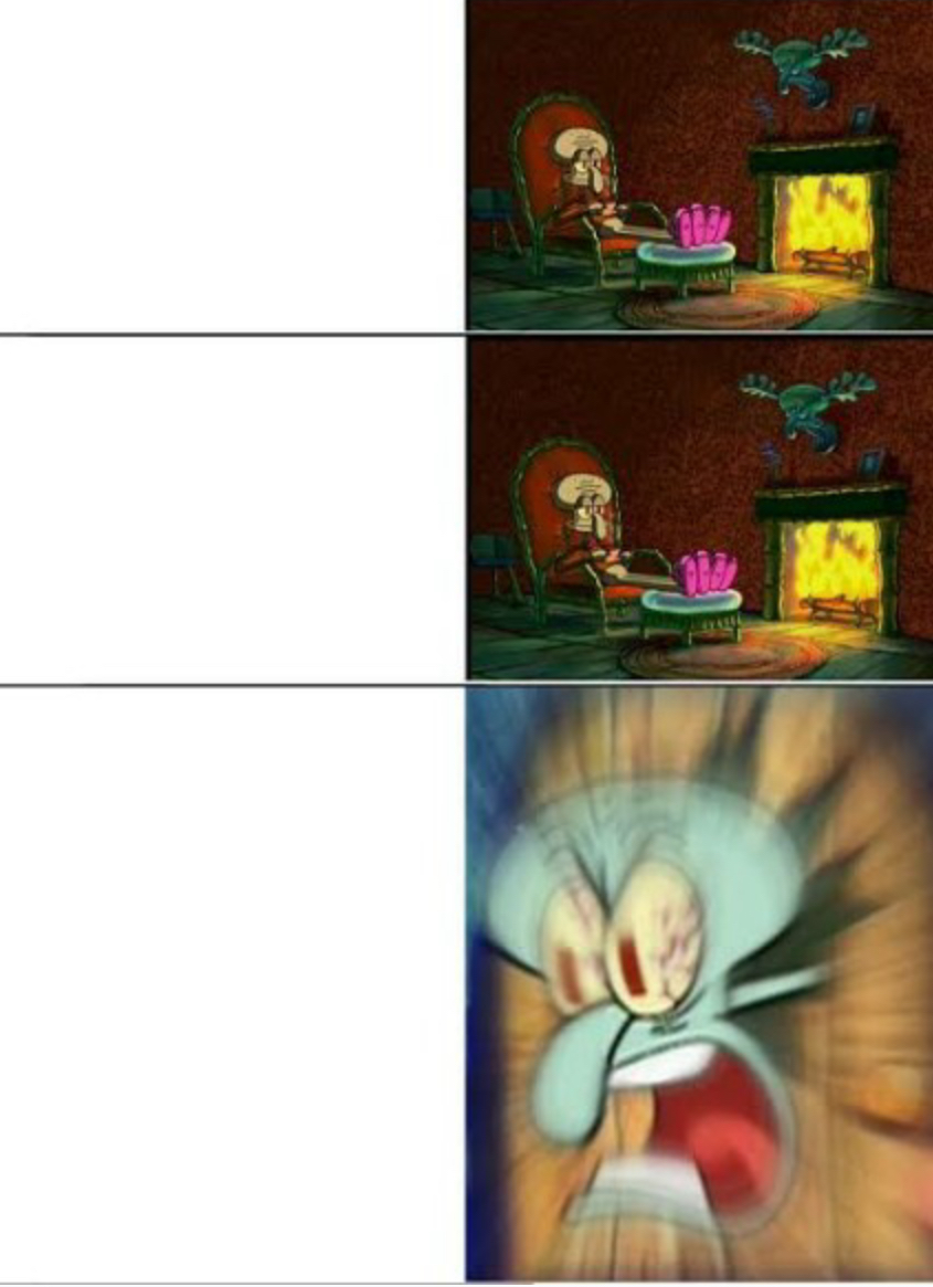 High Quality Squidward fireplace meme Blank Meme Template