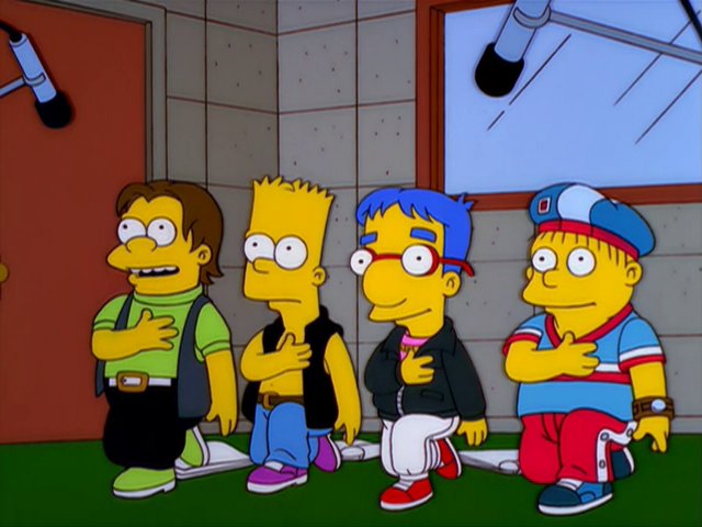 Simpsons Boy Band Group Blank Meme Template