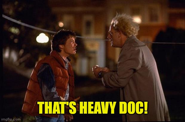 Back to the Future | THAT'S HEAVY DOC! | image tagged in back to the future | made w/ Imgflip meme maker