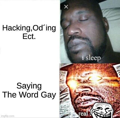 Roblox Moderation In A Nutshell | Hacking,Od´ing Ect. Saying The Word Gay | image tagged in memes,sleeping shaq | made w/ Imgflip meme maker