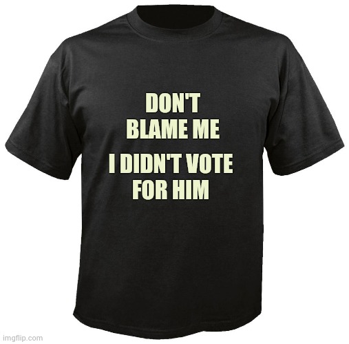 This year's most wanted Holiday gift | DON'T
BLAME ME; I DIDN'T VOTE
FOR HIM | image tagged in blank t-shirt,let's go,creepy uncle joe,highway to hell,politicians suck,it could be worse | made w/ Imgflip meme maker