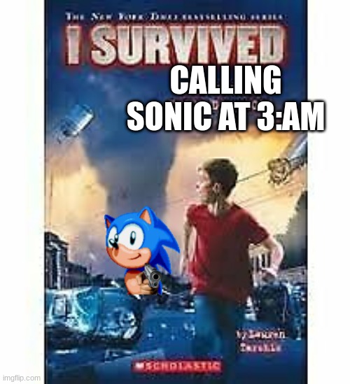 SONIC AT 3AM | CALLING SONIC AT 3:AM | image tagged in i survived | made w/ Imgflip meme maker