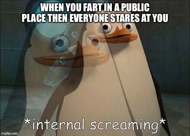 Gas | WHEN YOU FART IN A PUBLIC PLACE THEN EVERYONE STARES AT YOU | image tagged in private internal screaming,fart,memes,funny,relatable,gas | made w/ Imgflip meme maker