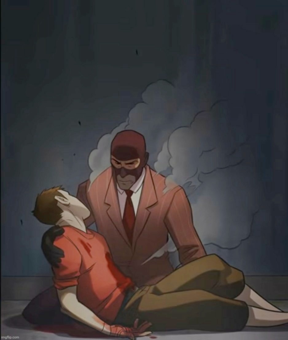 spy holding scout | image tagged in spy holding scout | made w/ Imgflip meme maker