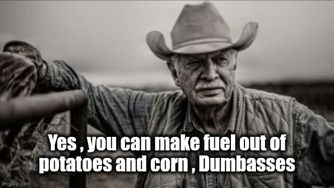 Right for so many reasons is why we can't have it |  Yes , you can make fuel out of
potatoes and corn , Dumbasses | image tagged in memes,so god made a farmer,corporate greed,big oil,well yes but actually no,politicians suck | made w/ Imgflip meme maker