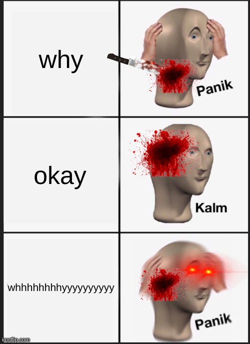 Panik Kalm Panik Meme | why okay whhhhhhhhyyyyyyyyyy | image tagged in memes,panik kalm panik | made w/ Imgflip meme maker