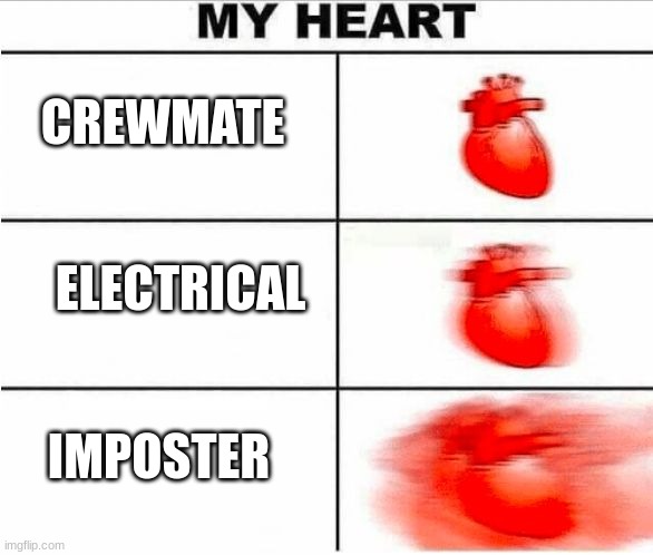 Heartbeat | CREWMATE; ELECTRICAL; IMPOSTER | image tagged in heartbeat | made w/ Imgflip meme maker