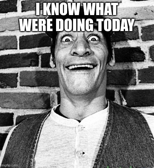 know what i mean Vern? | I KNOW WHAT WERE DOING TODAY | image tagged in know what i mean vern | made w/ Imgflip meme maker