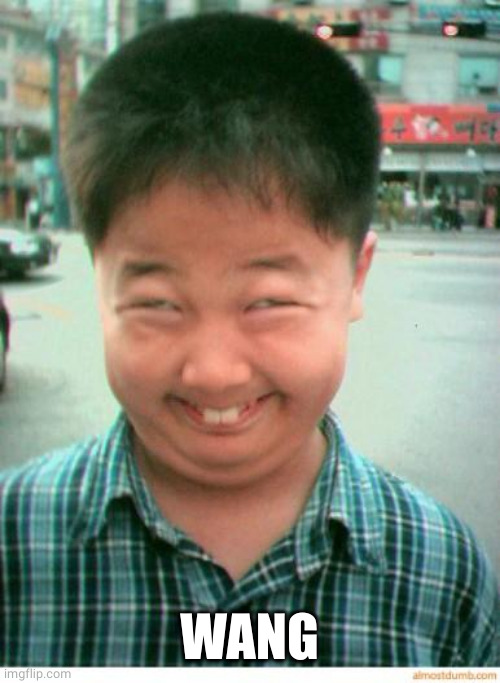 funny asian face | WANG | image tagged in funny asian face | made w/ Imgflip meme maker