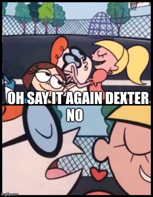 Say it Again, Dexter | NO; OH SAY IT AGAIN DEXTER | image tagged in memes,say it again dexter | made w/ Imgflip meme maker