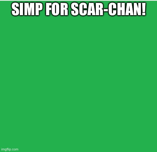 Green Screen | SIMP FOR SCAR-CHAN! | image tagged in green screen | made w/ Imgflip meme maker