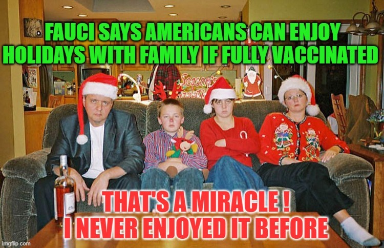 Fauci - Enjoy Christmas | image tagged in fauci,christmas,family | made w/ Imgflip meme maker
