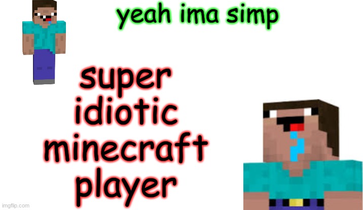 yeah im a simp... | yeah ima simp; super
idiotic
minecraft
player | image tagged in bad luck noob,funny,memes,minecraft,simp,oh wow are you actually reading these tags | made w/ Imgflip meme maker