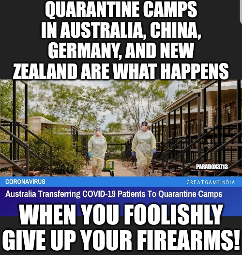 The Powerless People | QUARANTINE CAMPS IN AUSTRALIA, CHINA, GERMANY, AND NEW ZEALAND ARE WHAT HAPPENS; PARADOX3713; WHEN YOU FOOLISHLY GIVE UP YOUR FIREARMS! | image tagged in memes,politics,tyranny,oppression,history,2nd amendment | made w/ Imgflip meme maker