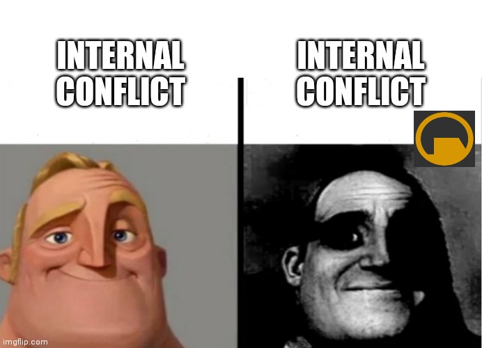 Teacher's Copy | INTERNAL CONFLICT; INTERNAL CONFLICT | image tagged in teacher's copy | made w/ Imgflip meme maker