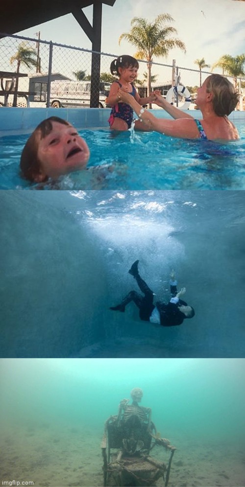 Mother Ignoring Kid Drowning In A Pool Extended Template Imgflip