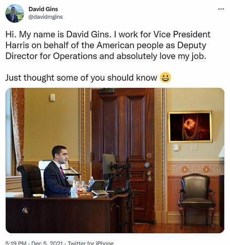 David Gins tweets that he loves his job Blank Meme Template