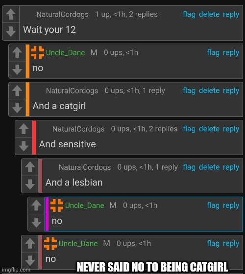 NEVER SAID NO TO BEING CATGIRL | made w/ Imgflip meme maker
