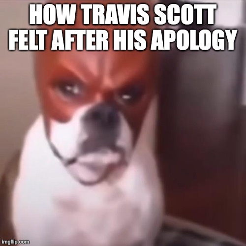 How can you see into my eyes?? | HOW TRAVIS SCOTT FELT AFTER HIS APOLOGY | image tagged in ill just wait here | made w/ Imgflip meme maker