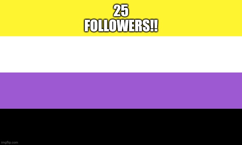 Nonbinary | 25 FOLLOWERS!! | image tagged in nonbinary | made w/ Imgflip meme maker