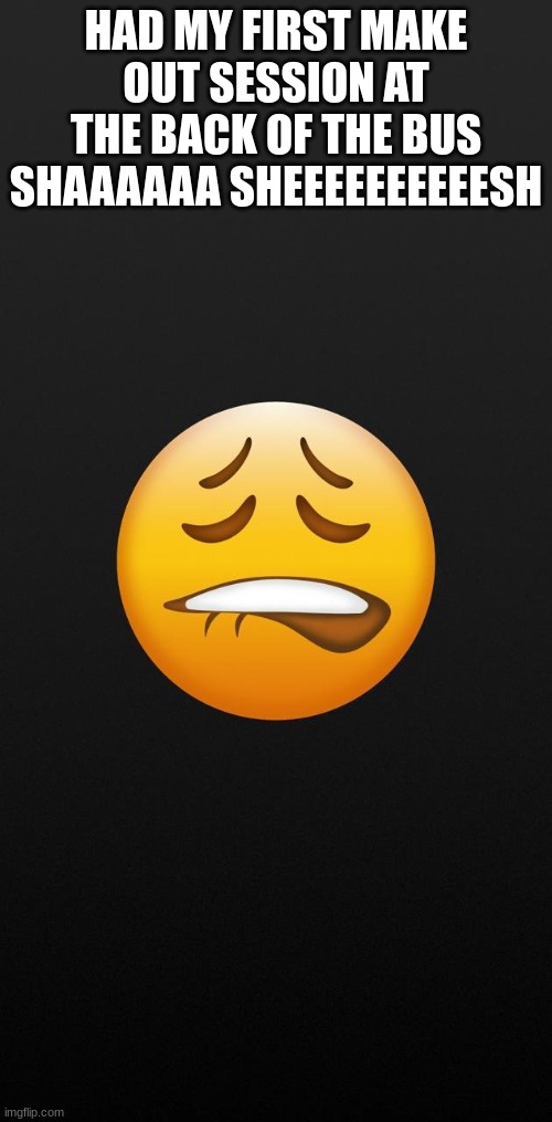 bad part it was with a person i dont like politically | HAD MY FIRST MAKE OUT SESSION AT THE BACK OF THE BUS
SHAAAAAA SHEEEEEEEEEESH | made w/ Imgflip meme maker