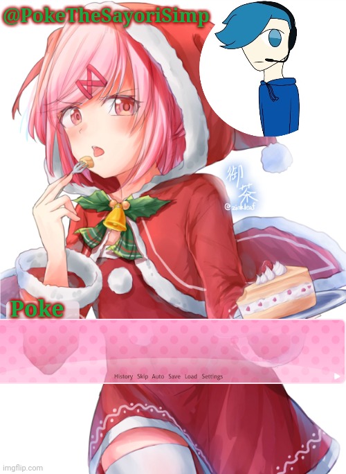 High Quality Poke's natsuki christmas template Blank Meme Template
