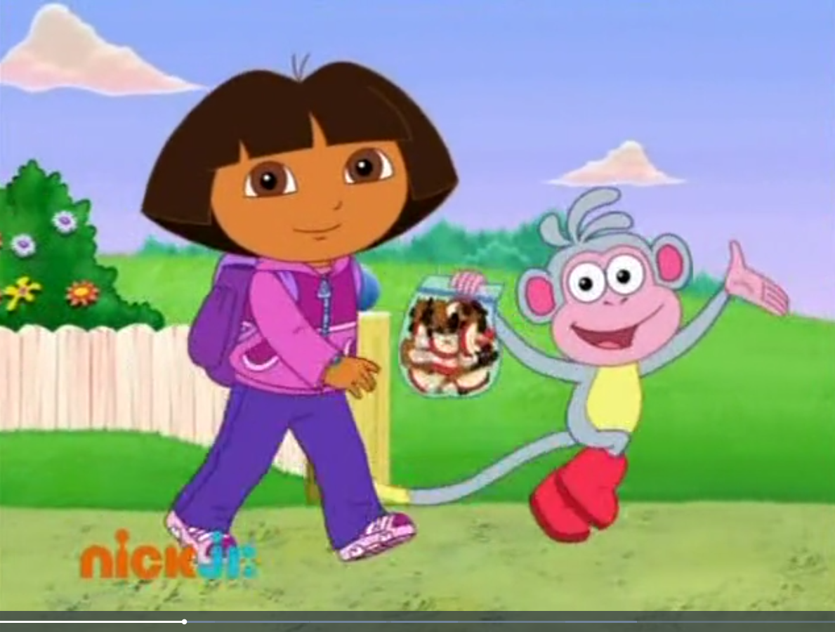 High Quality Dora Walking While Boots Runs Amok Blank Meme Template