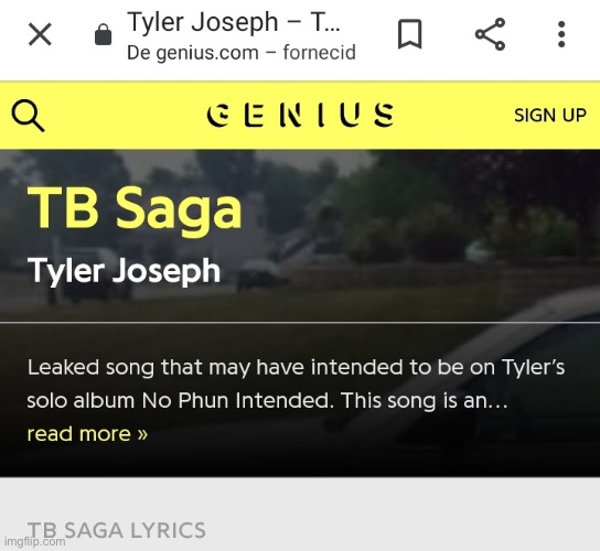 Search up lyrics lol | image tagged in tyler joseph tb saga lyrics | made w/ Imgflip meme maker