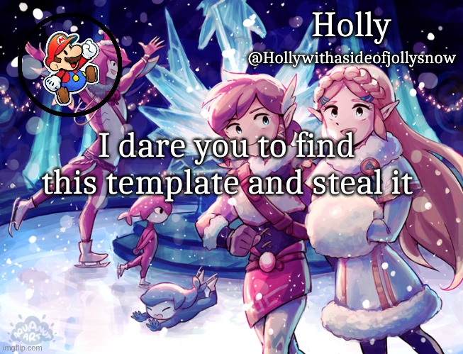 If it's an image I made using this template it doesn't count | I dare you to find this template and steal it | image tagged in holly christmas announcement | made w/ Imgflip meme maker