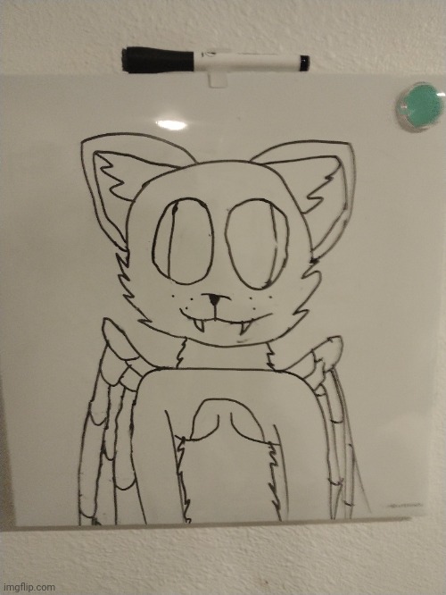 Small little thing I did | image tagged in golden dj hiddy,furry,art,white board | made w/ Imgflip meme maker