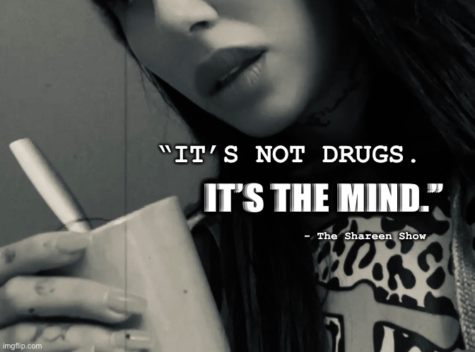 The mind | “IT’S NOT DRUGS. IT’S THE MIND.”; - The Shareen Show | image tagged in power,psychology,memes,history,inspirational quotes,mental health | made w/ Imgflip meme maker