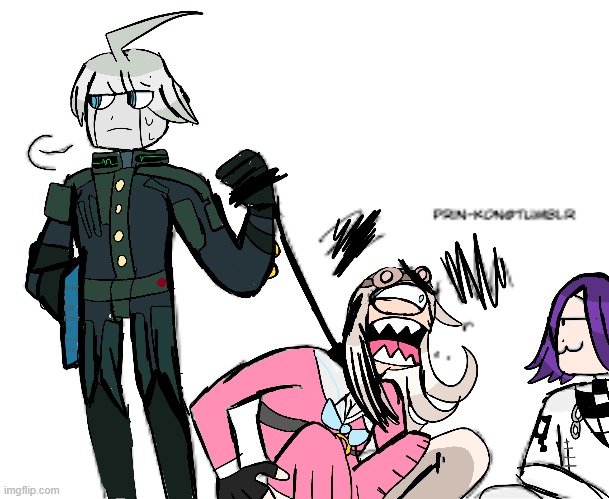 When you have to take care of your miu | image tagged in danganronpa,meme,kokichi,miu,k1-bo | made w/ Imgflip meme maker