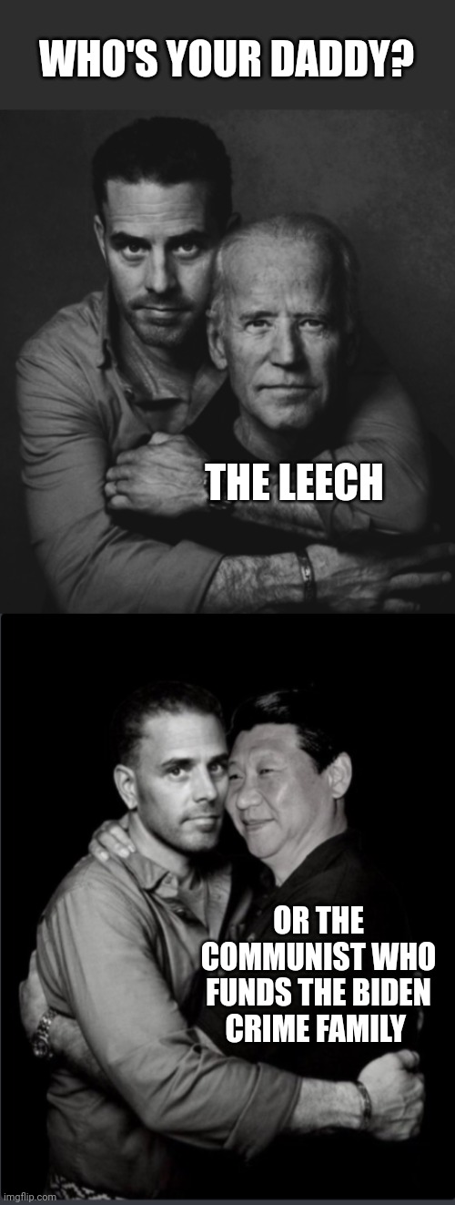 WHO'S YOUR DADDY? THE LEECH; OR THE COMMUNIST WHO FUNDS THE BIDEN CRIME FAMILY | image tagged in made in china | made w/ Imgflip meme maker