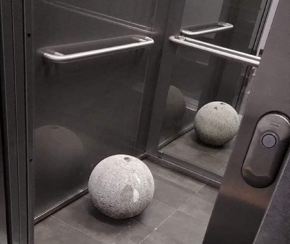 Stone ball in lift Blank Meme Template