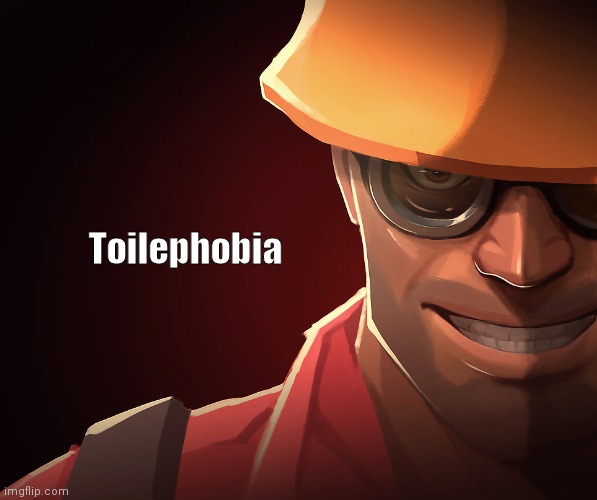 The fear of toilet |  Toilephobia | image tagged in engineer custom phobia,toilet | made w/ Imgflip meme maker