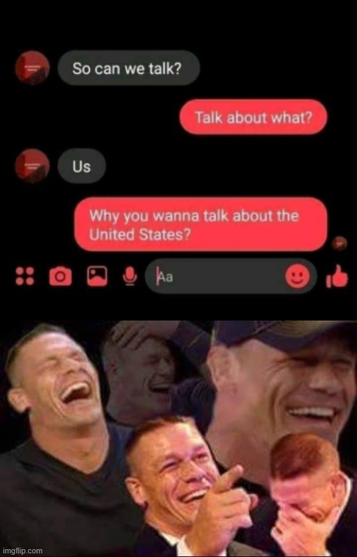 image tagged in john cena laughing,memes,chat,lol,oh wow are you actually reading these tags | made w/ Imgflip meme maker