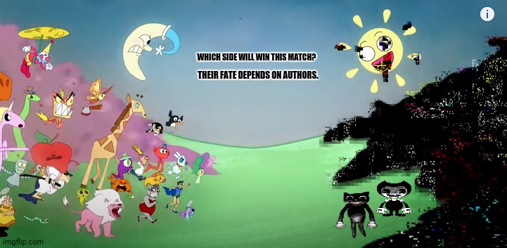 Pibby Fighting The Glitch | WHICH SIDE WILL WIN THIS MATCH? THEIR FATE DEPENDS ON AUTHORS. | image tagged in memes,cartoon network,glitch | made w/ Imgflip meme maker