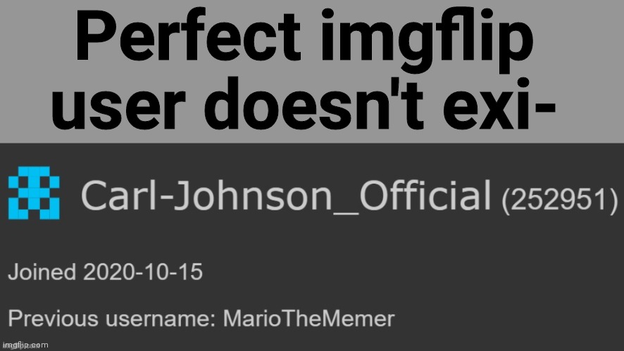 Perfect imgflip user doesn't exi- | image tagged in memes,blank transparent square | made w/ Imgflip meme maker