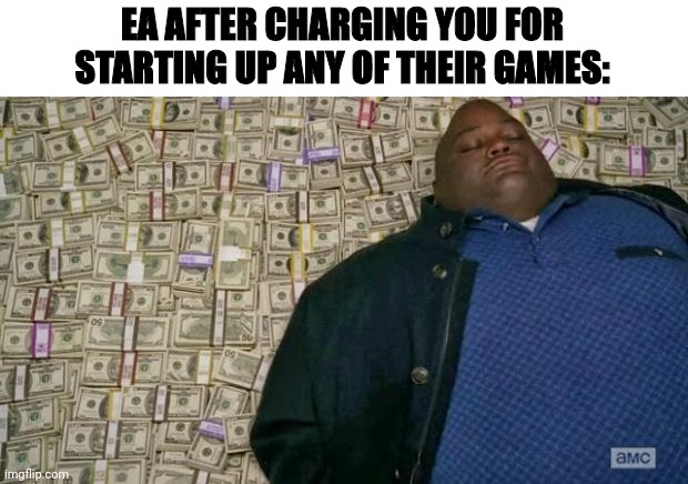 huell money | EA AFTER CHARGING YOU FOR STARTING UP ANY OF THEIR GAMES: | image tagged in huell money | made w/ Imgflip meme maker