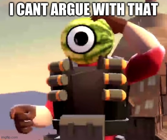 Melonman cant argue with that | I CANT ARGUE WITH THAT | image tagged in melonman cant argue with that | made w/ Imgflip meme maker