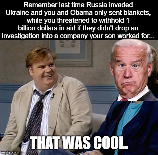We remember | Remember last time Russia invaded Ukraine and you and Obama only sent blankets, while you threatened to withhold 1 billion dollars in aid if they didn't drop an investigation into a company your son worked for... THAT WAS COOL. | image tagged in remember when | made w/ Imgflip meme maker